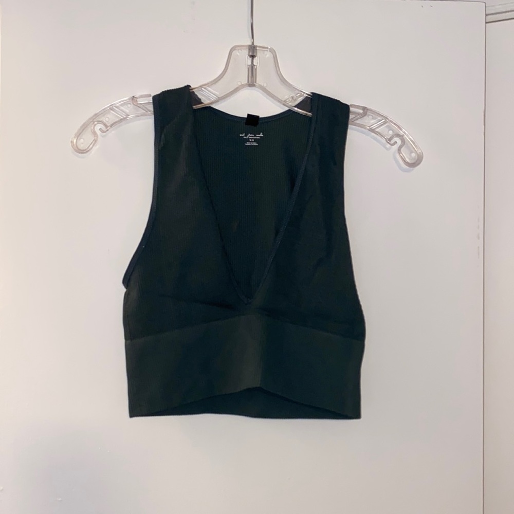 Urban outfitters out from under hailey seamless plunge bra top green